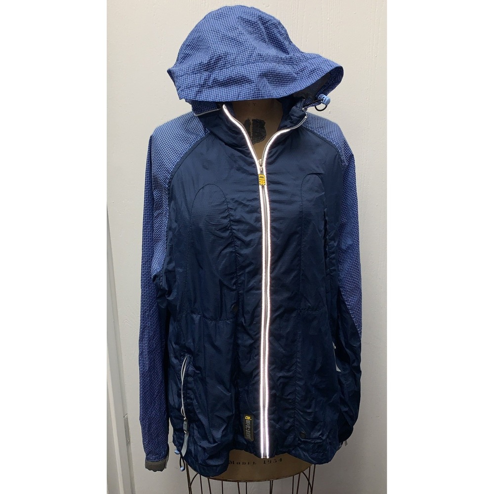 Vintage '00 A# Nylon Alphanumeric Rain Jacket Blue Size‎ Mens Large RARE